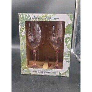 Set Of 4 Tommy Bahama Shatterproof BPA Free Wine Glasses Pink